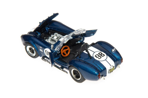 1965 Shelby Cobra 427 S/C #98, Blue Metallic and White - Shelby Collectibles SC705BU - 1/64 scale Diecast Model Toy Car