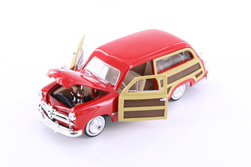 1949 Ford Woody Wagon, Red - Showcasts 73260/2/16D - 1/24 scale Diecast Model Toy Car