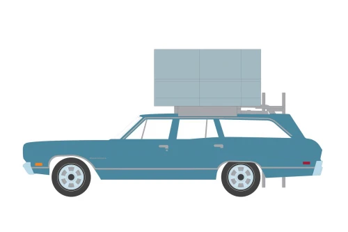 69 Plymouth Satellite Station Wagon Rooftop Sleeper Tent 38010B/48 1/64 scale Diecast Model Toy Car