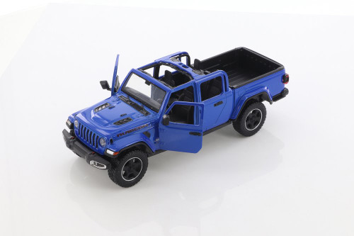 2021 Jeep Gladiator Rubicon Pickup Truck Open Top, Blue - Showcasts 79370/16D - 1/27 Diecast Car