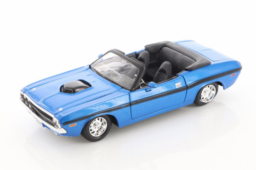 1970 Dodge Challenger R/T Convertible, Blue - Showcasts 34264 - 1/24 scale Diecast Model Toy Car