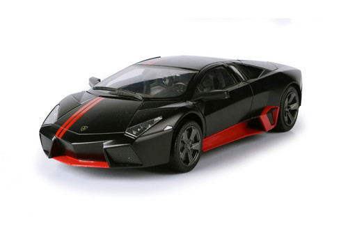 Lamborghini Reventon , Matte Black with Red Stripes - Motor Max 79509BKR -  1/24 scale Diecast Car