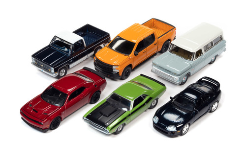 Auto World 2021 Release 5 Set A Diecast Car Set - Box of 6 assorted 1/64 Scale Diecast Model Cars