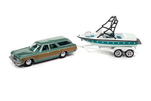 1973 Chevy Caprice with Mastercraft Boat & trlr JLSP204/24A 1/64 scale Diecast Model Toy Car