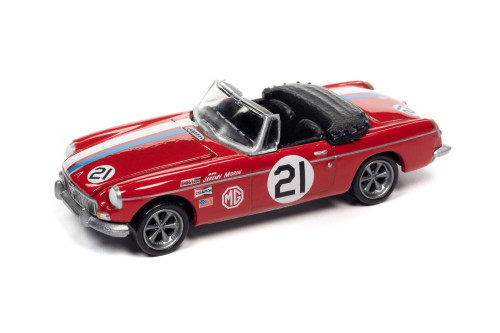 1963 MG MGB, Euro Red - Johnny Lightning JLSP179/24A - 1/64 scale Diecast Model Toy Car
