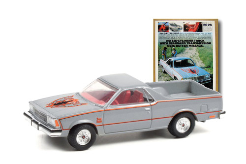 1980 Chevy El Camino, Gray Metallic - Greenlight 39080D/48 - 1/64 scale Diecast Model Toy Car