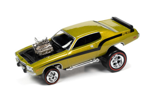 1973 Plymouth Road Runner, Lime Gold Metallic -  JLSP182/24A - 1/64 scale Diecast Model Toy Car