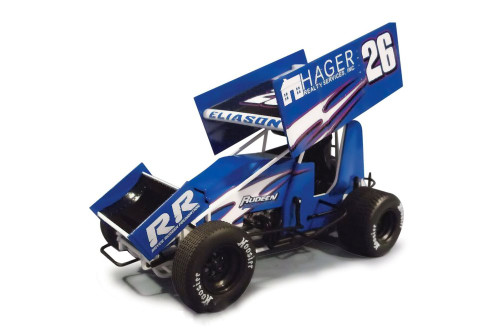 2021 Winged Sprint Car #26 Cory Eliason "Hager Realty" Blue - Acme, 1/18 scale Diecast Car