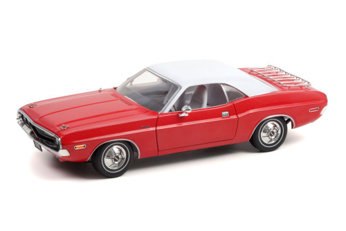 1970 Dodge Challenger, Bright Red with White Roof - Greenlight 13618 - 1/18 scale Diecast Car