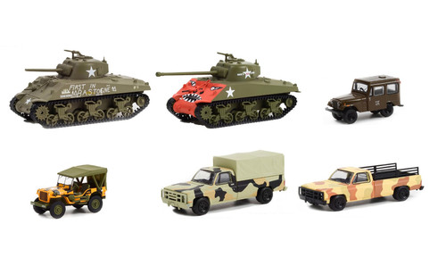 Greenlight Battalion 64 Series 1 Diecast Car Set - Box of 6 assorted 1/64 Scale Diecast Model Cars