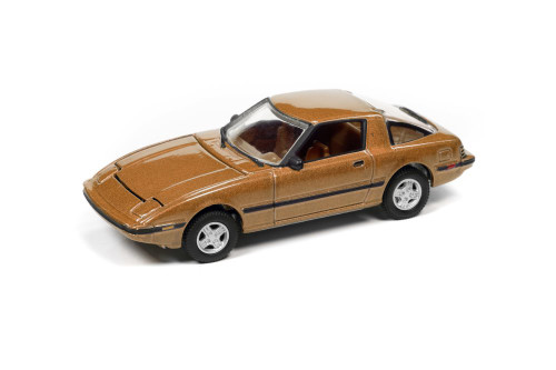 1981 Mazda RX-7, Maya Gold Metallic - Johnny Lightning JLSP191 - 1/64 scale Diecast Car