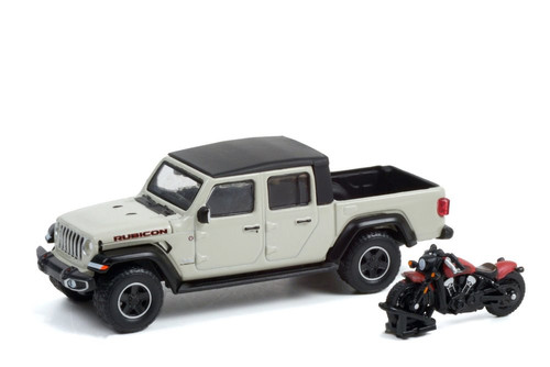 2020 Jeep Gladiator Rubicon & 2020 Indian Scout Motorcycle Greenlight 97120 1/64 scale Diecast Car