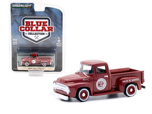 1954 Ford F-100 Pickup Truck, Burgundy - Greenlight 35220A/48 - 1/64 scale Diecast Model Toy Car