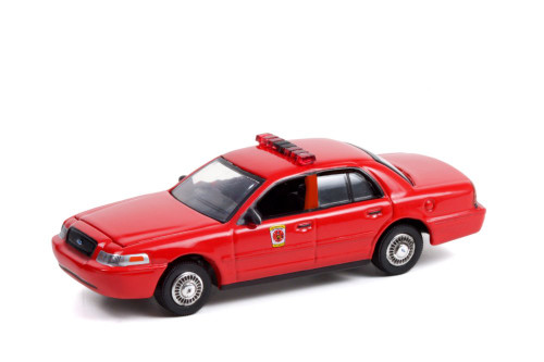 2001 Ford Crown Victoria Interceptor, Red - Greenlight 67020E/48 - 1/64 scale Diecast Model Toy Car