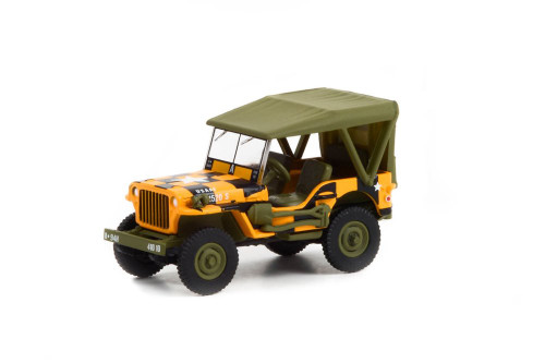 1943 Willys MB Jeep, Yellow - Greenlight 61010D/48 - 1/64 scale Diecast Model Toy Car