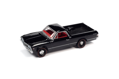 1967 Chevy El Camino, Gloss Black - Johnny Lightning JLSP225/24B - 1/64 scale Diecast Model Toy Car