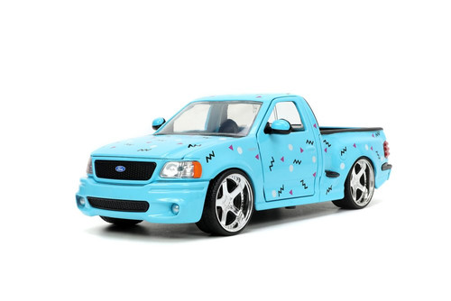 1999 Ford F-150 SVT Lightning Pickup Truck, Light Blue - Jada Toys 31378 - 1/24 scale Diecast Car