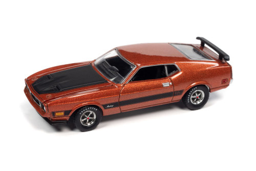 1973 Ford Mustang Mach 1, Copper Metallic Red - Auto World AWSP099/24A - 1/64 scale Diecast Car