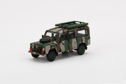 Land Rover Defender 110 Malaysian Army, Green Camouflage - Mini GT MGT00321 1/64 scale Diecast Car