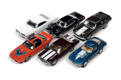  Muscle Cars U.S.A 2022 Release 1 Set A Diecast Car Set Box of 6 Assd 1/64 Scale Diecast Model Cars