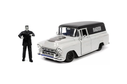 1957 Chevy Suburban w/ Frankenstein Diecast Figure, Gray