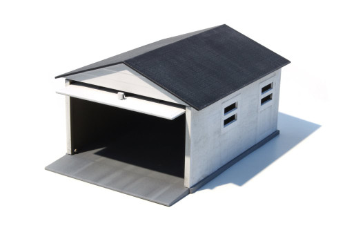 Mini Garage Snap-Together, White - AMT AMT1361/12 - 1/64 scale