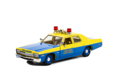 1974 Dodge Monaco, Blue /Yellow - Greenlight 85551 - 1/24 scale Diecast Model Toy Car