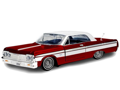 1964 Chevy Impala SS, Burgundy - Motor Max 79021WLBG - 1/24 scale Diecast Model Toy Car