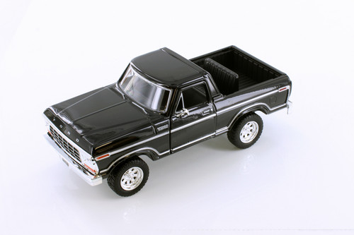 1978 Ford Bronco Custom (Open Top), Black - Motor Max 79374WBK - 1/24 scale Diecast Model Toy Car