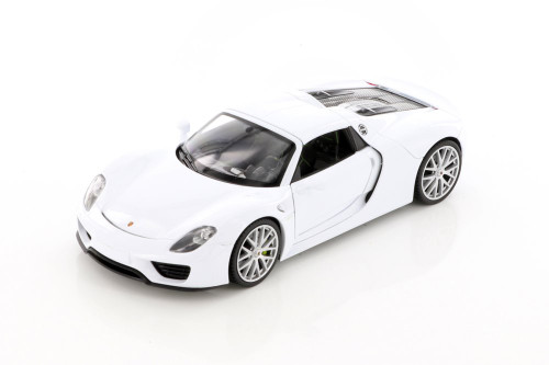 Porsche 918 Spyder, White - Welly 24055HWWT - 1/24 scale Diecast Model Toy Car