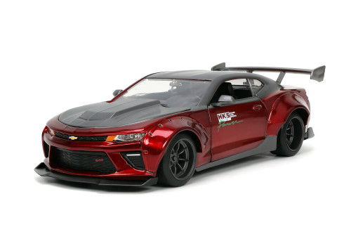 2016 Chevy Camaro Widebody "HKS", Candy Red - Jada Toys 33856 - 1/24 scale Diecast Model Toy Car