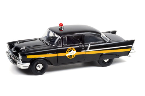 1957 Chevy 150 Sedan - Kentucky State Police, Black - Greenlight HWY18027 - 1/18 scale Diecast Car