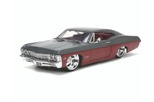 1967 Chevy Impala SS, Gray /Burgundy - Jada Toys 33864 - 1/24