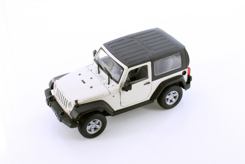 2007 Jeep Wrangler Rubicon Hardtop, White - Welly 22489H/4D - 1/24 scale Diecast Model Toy Car