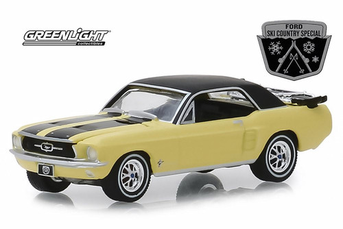 1967 Ford Mustang Coupe w/a Pair of Skis, Yellow w/Black