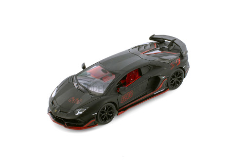 Lamborghini Aventador SVJ, Matte Black - Showcasts 68269D - 1/24 scale Diecast Model Toy Car