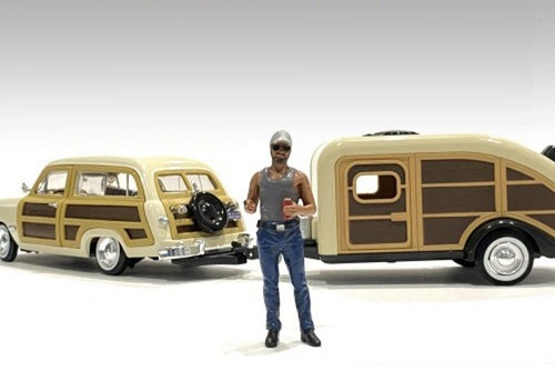 Campers Figure 5, Gray - American Diorama 76438 - 1/24 scale Figurine - Diorama Accessory