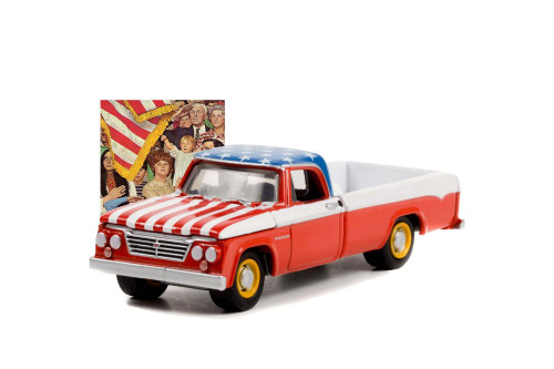 1962 Dodge D-200 Pickup Truck, Red /White - Greenlight 54060C/48 - 1/64 scale Diecast Model Toy Car