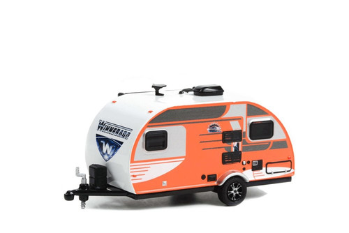 2016 Winnebago Winnie Drop Travel Trailer, Orange - Greenlight 34120D/48 - 1/64 scale Diecast Car
