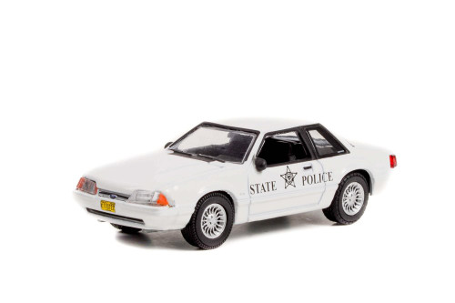 1993 Ford Mustang SSP Police, White - Greenlight 42990B/48 - 1/64 scale Diecast Model Toy Car