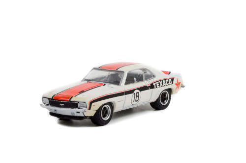 1969 Chevy Camaro RS #18 (Dirty Version), White - Greenlight 41140B/48 - 1/64 scale Diecast Car