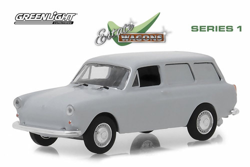 1965 Volkswagen Type-3 Squareback Panel, Light Gray - Greenlight 29910C/48 - 1/64 Scale Diecast Car