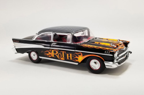 1957 Chevy Bel Air Hot Rod "Big Daddy Ed Roth", Black - Acme A1807014 - 1/18 Scale Diecast Car