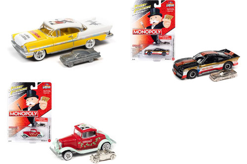 Monopoly Diecast Car Package - Three 1/64 Scale Diecast Model Cars