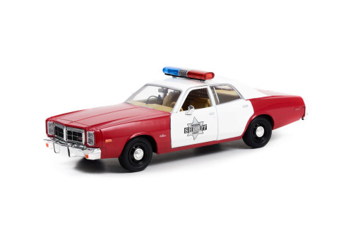 1977 Dodge Monaco Finchburg County Sheriff, Red/White - Greenlight 84106 - 1/24 Scale Diecast Car