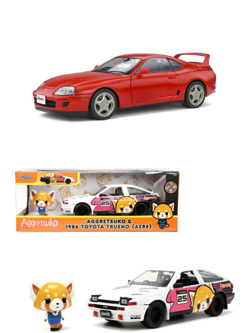 Toyota supra and  Trueno Diecast Car Package - Two 1/24 Scale Diecast Model Cars