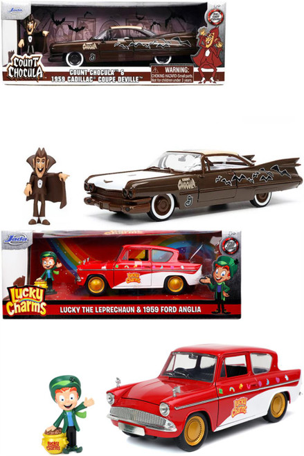 Lucky charms and Count Chocula Diecast Car Package - Two 1/24 Scale Diecast Model Cars
