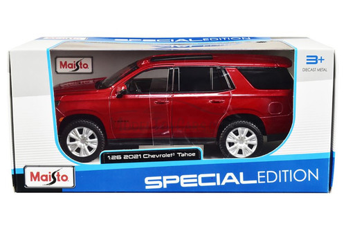 2021 Chevy Tahoe, Red - Maisto 31533R - 1/26 scale Diecast Model Toy Car