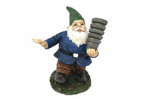 Garden Gnome Watering Fun IV, Blue - American Diorama 8449 - Garden Statue