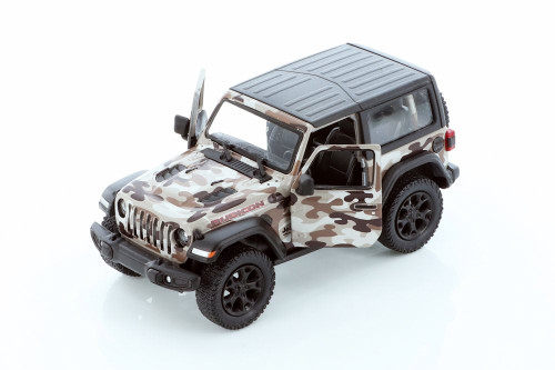 2018 Jeep Wrangler Rubicon, Camo Brown  Kinsmart 5420DAB  1/34 scale Diecast Model  Car